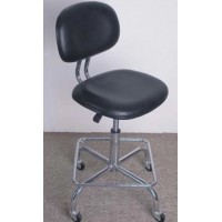 Black Anti Static Leather Chair with Foot Ring